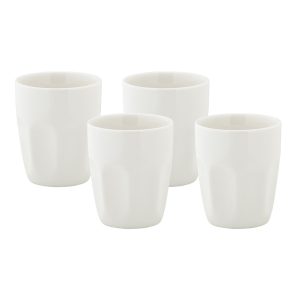 Mug Set: 4 x 200ml Maxwell & Williams White Basics Latte Cup Set, Porcelain