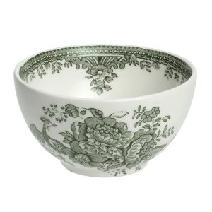 Sugar Bowl: Burleigh Green Asiatic Pheasants Sugar Bowl, Ceramic