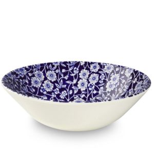 Breakfast Bowl: 16cm Cereal Bowl Burleigh Blue Calico, Ceramic