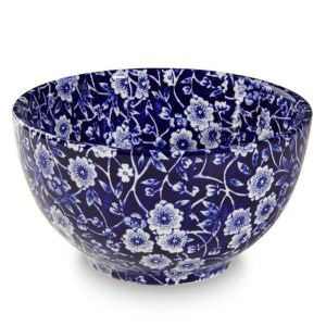 Dip Bowl: 12cm Burleigh Blue Calico Mini Footed Bowl, Ceramic