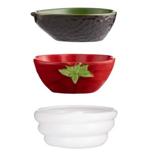 Dip Bowl Set: 3 x World Foods Fajita Dip Bowls, Ceramic