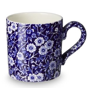 Mug: 1 x 375ml Burleigh Blue Calico Mug, Ceramic