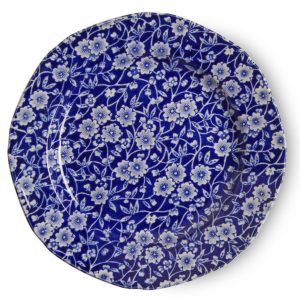 Side Plate: 1 x 19cm Burleigh Blue Calico Side Plate, Ceramic
