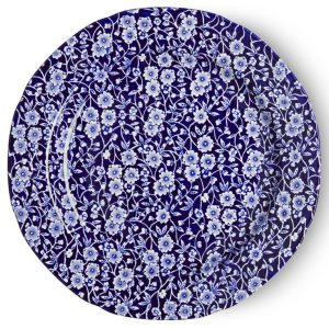 Dinner Plate: 1 x 26.5cm Burleigh Blue Calico Dinner Plate, Ceramic