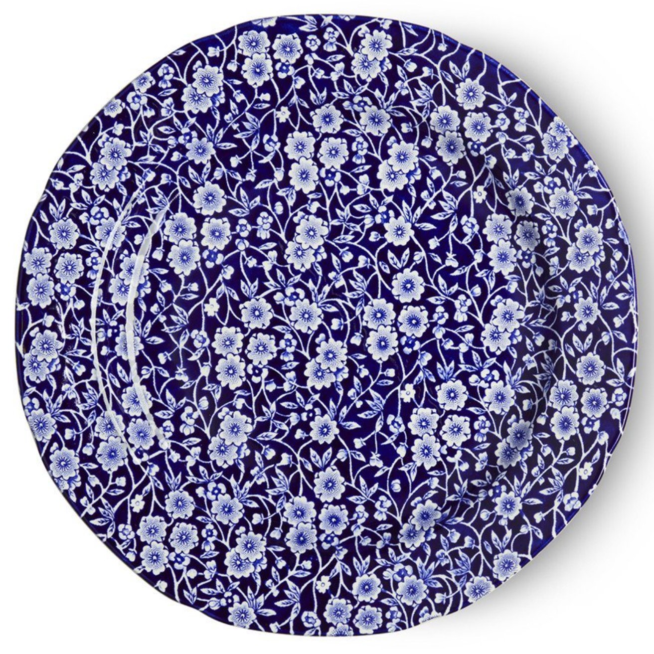 Dinner Plate: 1 x 26.5cm Burleigh Blue Calico Dinner Plate, Ceramic