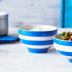 Rice Bowl: 6.5cm Cornishware Blue Rice Bowl, Ceramic