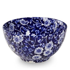 Sugar Bowl: 9.5cm Burleigh Blue Calico Sugar Bowl, Blue