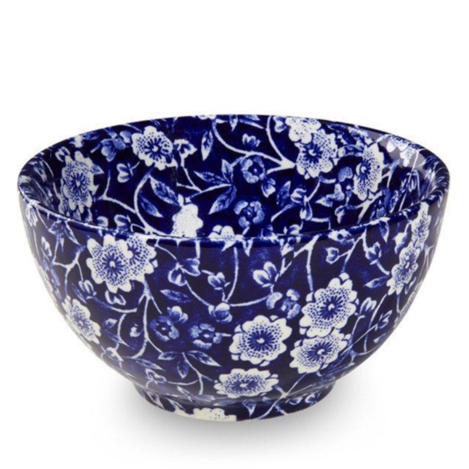 Sugar Bowl: 9.5cm Burleigh Blue Calico Sugar Bowl, Blue
