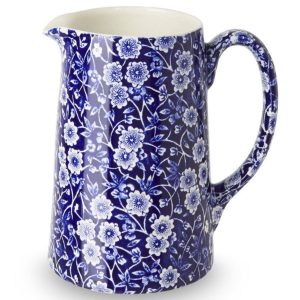 Jug: 0.568 Litre Burleigh Blue Calico Medium Tankard Jug, Ceramic