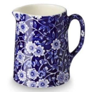 Jug: 0.16 Litre Burleigh Blue Calico Mini Tankard Jug, Ceramic