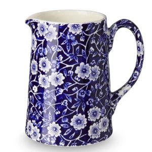 Jug: 0.284 Litre Burleigh Blue Calico Small Half Pint Tankard Jug, Ceramic