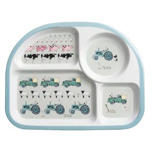 Divider Plate 21cm x 27cm x 1.5cm On The Farm Childrens Divider Plate, Melamine