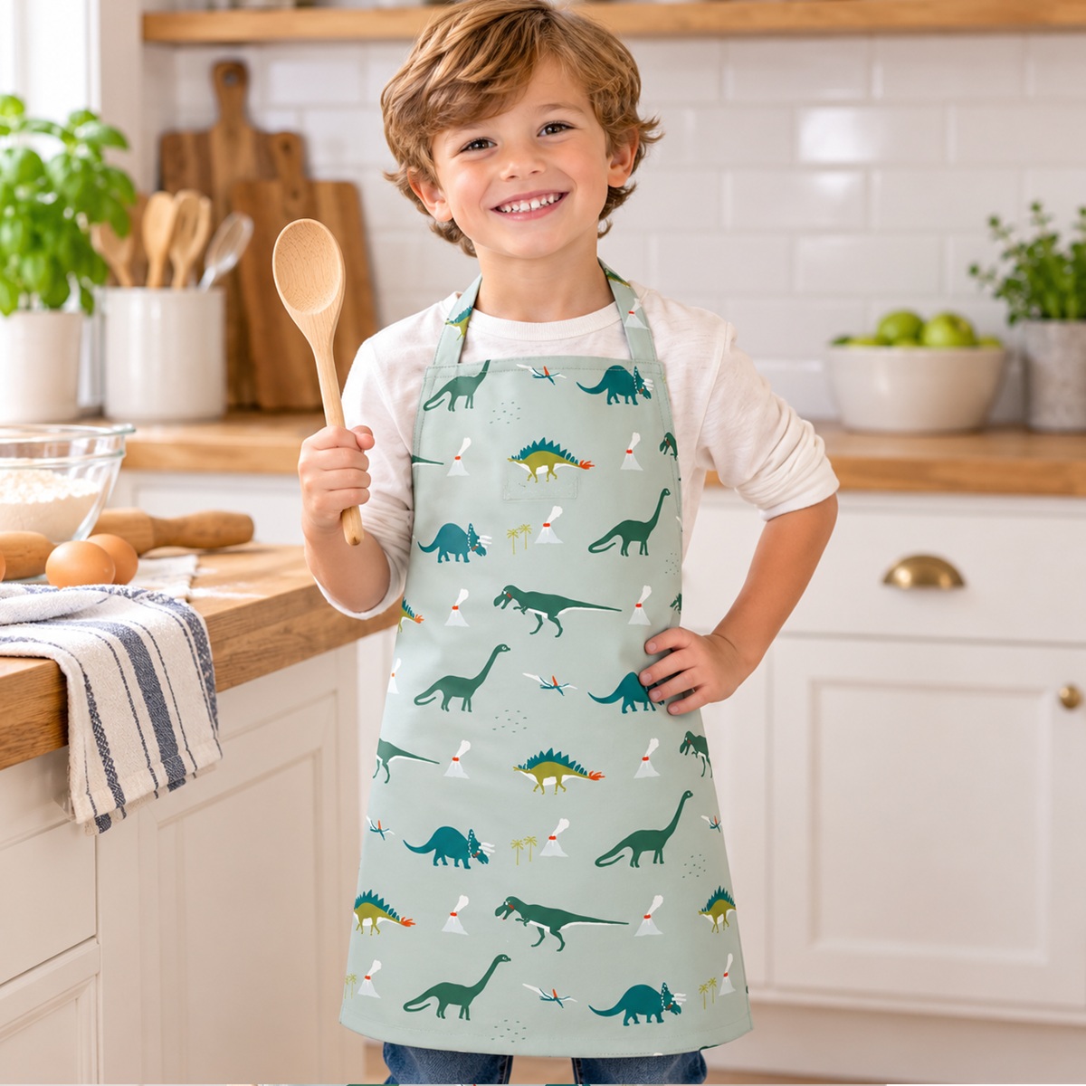Child's Apron: Sophie Allport Dinosaurs Kids Apron, Cotton