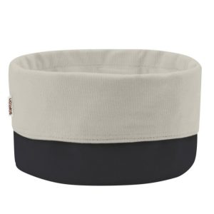 Bread Bag: 21cm Round Bread Bag Large Black/Sand, Cotton