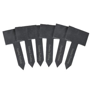 Tags: Set of 6 Classic Slate Greenhouse Tags with Chalk