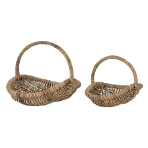 Trug Basket Set: 2 x Bembridge Rattan Trug, Rattan