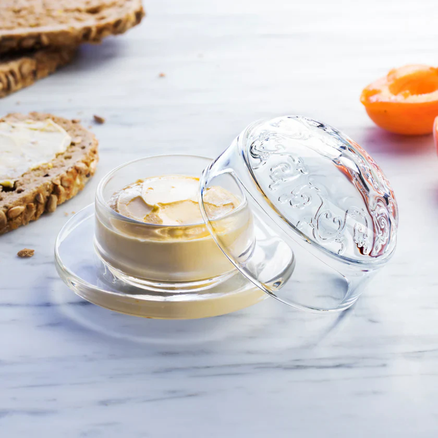 Butter Dish: La Rochere Versailles Butter Dish, Glass
