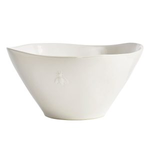 Salad Bowl: 26cm La Rochere Bee White Salad Bowl, Ceramic