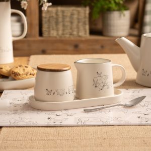 Sugar Bowl and Creamer Set: Woodbury Lane Sugar & Milk Jug Set