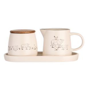 Sugar Bowl and Creamer Set: Woodbury Lane Sugar & Milk Jug Set