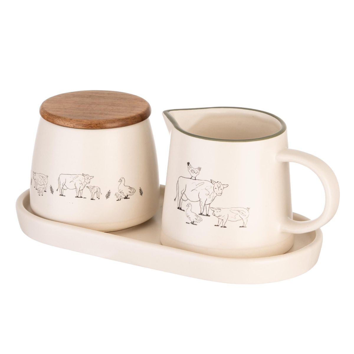 Sugar Bowl and Creamer Set: Woodbury Lane Sugar & Milk Jug Set - Image 3