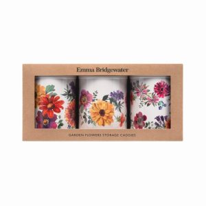 Caddy Set: 3 x 10.6cm Emma Bridgewater Garden Flowers Caddies, Round