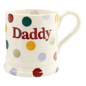 Mug: 1 x 300ml Emma Bridgewater Polka Dot Dad 1/2 Pint Mug, Ceramic