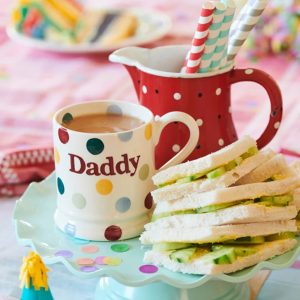 Mug: 1 x 300ml Emma Bridgewater Polka Dot Dad 1/2 Pint Mug, Ceramic