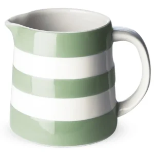 Jug: 0.84 Litre Cornishware Willow Green Dreadnought Jug, Ceramic