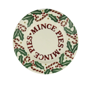 Dinner Plate: 1 x 22cm Emma Bridgewater Candy Canes Medium Dinner Plate, Ceramic
