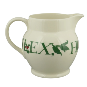 Jug: 1 x 60ml Emma Bridgewater Christmas Toast Holly & Ivy 3 Pint Jug, Ceramic