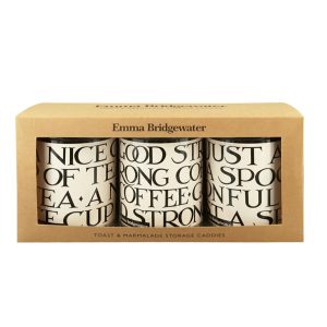 Caddy Set: 3 x 10.6cm Round Emma Bridgewater Black Toast Caddies, Round
