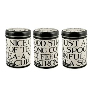 Caddy Set: 3 x 10.6cm Round Emma Bridgewater Black Toast Caddies, Round
