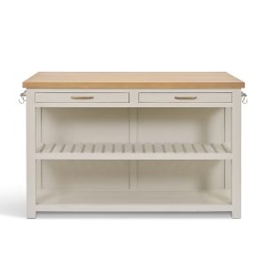 Kitchen Island: 2 Drawer Walcote Kitchen Island Clay Wood, Fully assembled