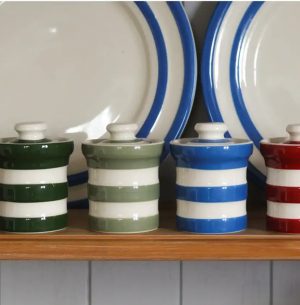 Spice Jar: Cornishware Willow Green Spice Jar, Ceramic