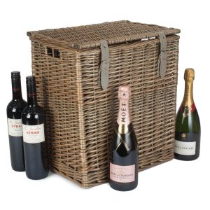 Wine Bottle Storage: 39cm x 29cm x 44cm Antique Wash Vintner Storage Hamper, Willow