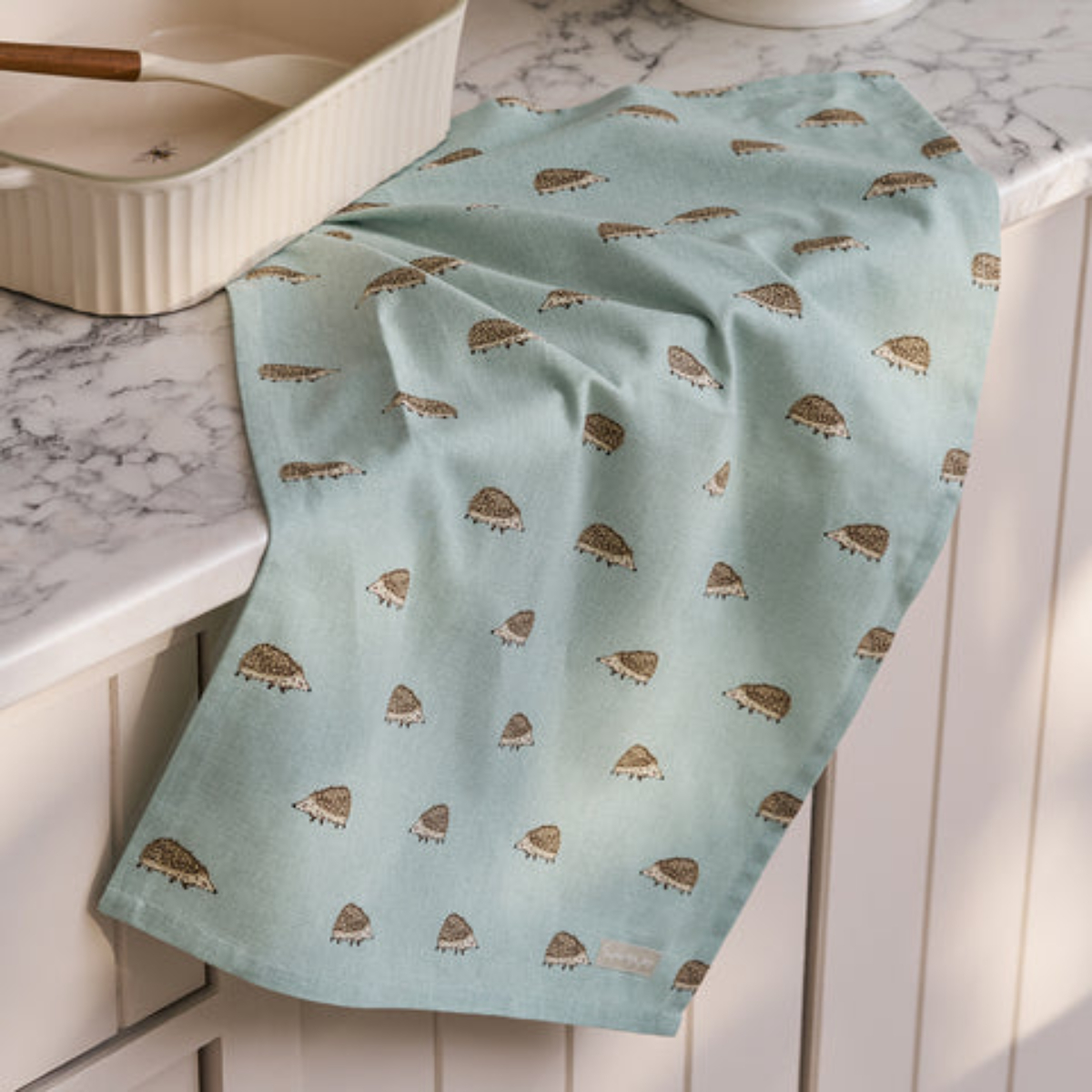 Tea Towel: Sophie Allport Hedgehogs Tea Towel, 100% Cotton