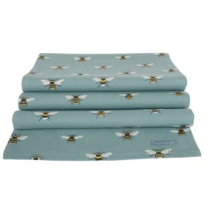 Table Runner: 280cm x 35cm Sophie Allport Bees Teal Table Runner, Cotton