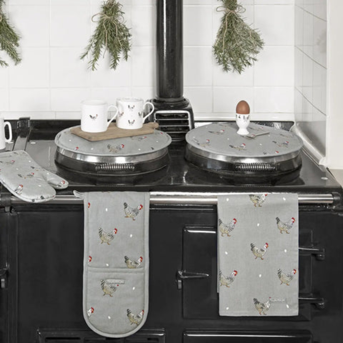 Hob Cover: Sophie Allport Chicken Hob Cover, Cotton