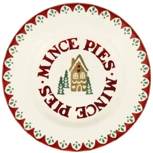 Dinner Plate: 1 x 22cm Emma Bridgewater Gingerbread Mince Pies Medium Dinner Plate, Ceramic