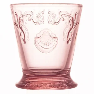 Low Ball Glass: 1 x 250ml La Rochere Pink Versailles Footed Tumbler, Glass
