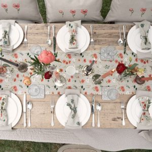 Coaster Set: 4 x Sophie Allport Poppy Meadow Coasters, Cork Backed