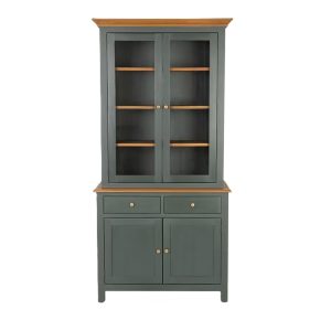 Display Cabinet: Walcote Glass Display Cabinet Forest Green, Bayur Wood