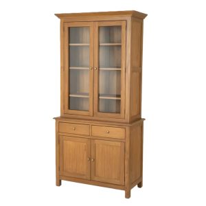 Display Cabinet: Walcote Glass Display Cabinet Natural, Bayur Wood