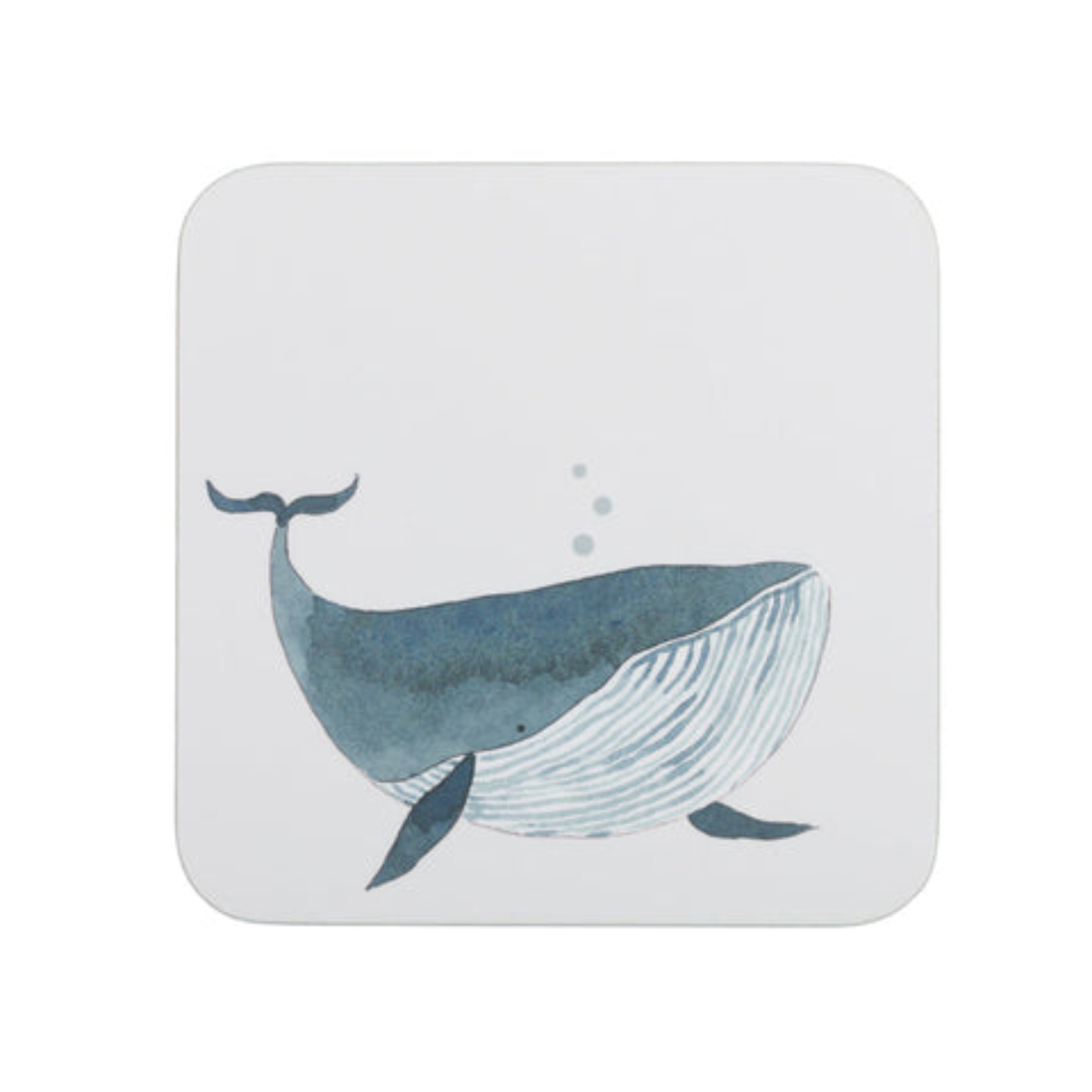 Coaster Set: 4 x Sophie Allport Whales Coasters, Cork Backed