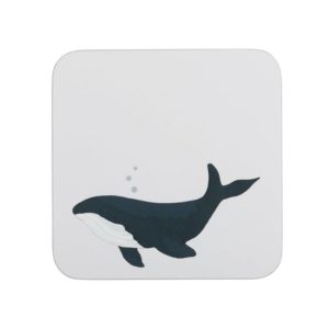 Coaster Set: 4 x Sophie Allport Whales Coasters, Cork Backed