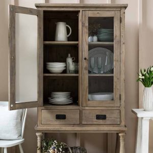 Display Cabinet: Topsham Glass Display Unit Natural, Pine