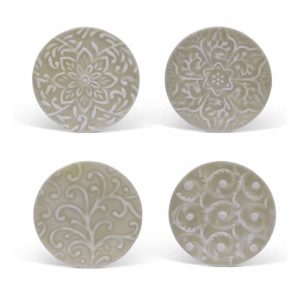 Coaster Set: 4 x Clay Fiskardo Coasters, Aluminium