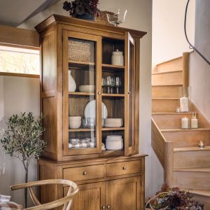 Display Cabinet: Walcote Glass Display Cabinet Natural, Bayur Wood