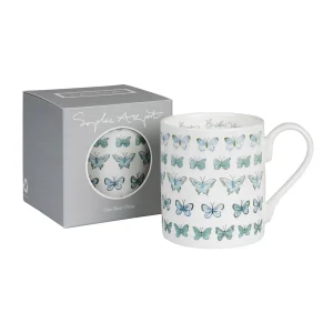 Mug: 1 x 275ml Sophie Allport Busy Butterflies Mug, Bone China